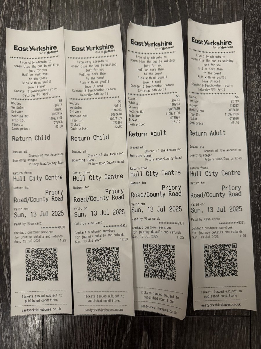 TigerBrew's tweet photo. @EYBuses This is just daylight robbery. £15.20 for a 3 mile round trip for a family of four. This needs to be addressed before the summer holidays start. @luke11campbell https://t.co/po7gB9dr2i