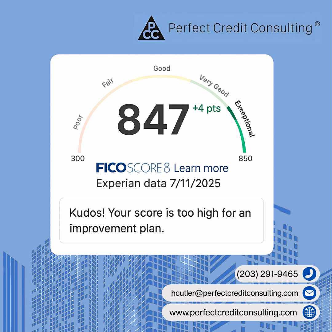 PerfectCredit1's tweet photo. Most people don’t have perfect credit like Howard Cutler—but with the right strategy, support &amp; discipline, you can get there too. 💪
We build personalized plans for YOUR credit journey.
📲Call us today!
#CreditSuccess #MondayMotivation #PerfectCreditConsulting #FicoScore https://t.co/ICp9zj0VtZ