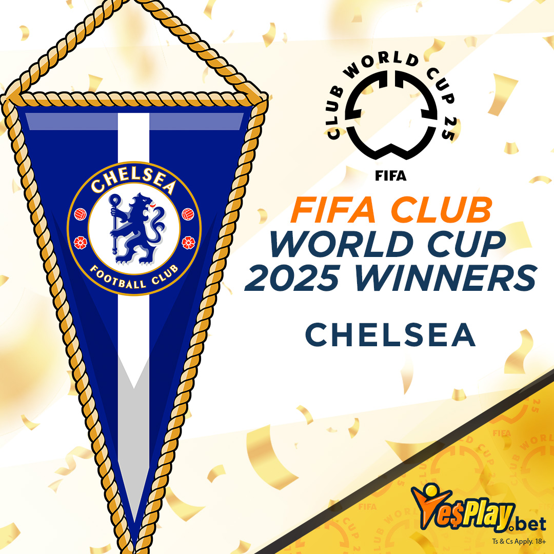 YesPlaySA's tweet photo. 🏆💙 CHELSEA HAVE WON THE FIFA CLUB WORLD CUP

🔵 The Blues defeated Paris Saint-Germain 3–0 in the final.

#CWC https://t.co/Iv1oN67zES