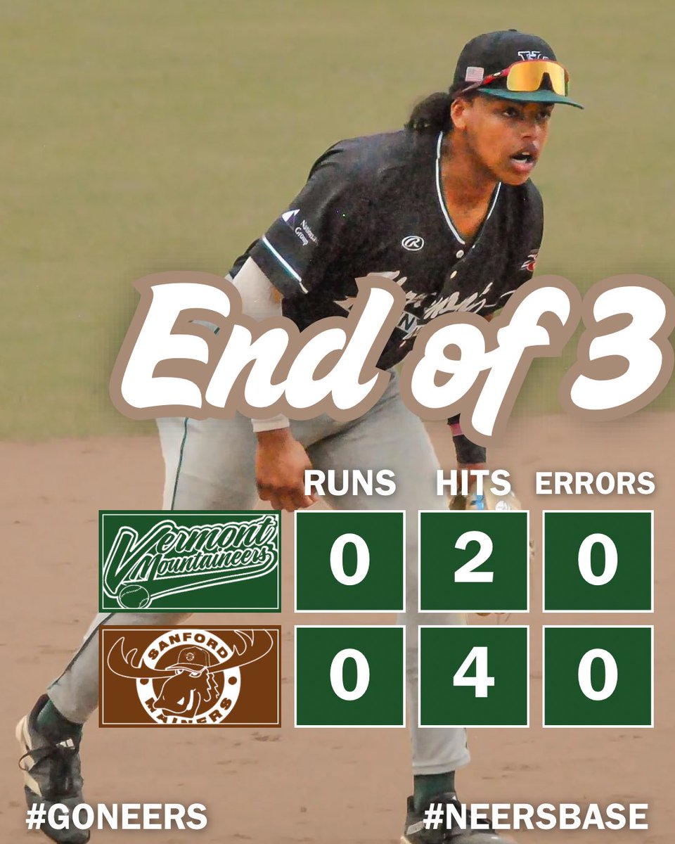 Scoreless through 3 in Sanford

#neersbase⚾️ | <a href="/TheNECBL/">The New England League</a>