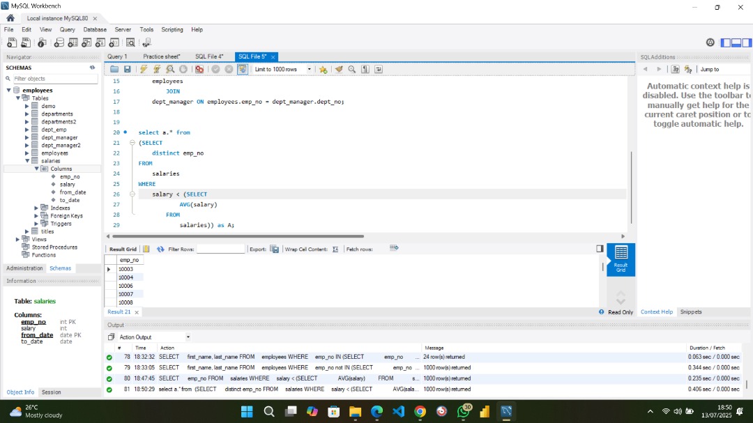 builtbyamiee's tweet image. Day 37 of 100 — Still in SQL Join

Today, I explored:
   - Subqueries
   - EXISTS checks
   -  Self-joins
  SQL Views for reusable queries

Each concept feels like unlocking a new capability. Onward, we move

#100DaysOfData #SQL #datafam #BuiltbyAmiee #LearningInPublic