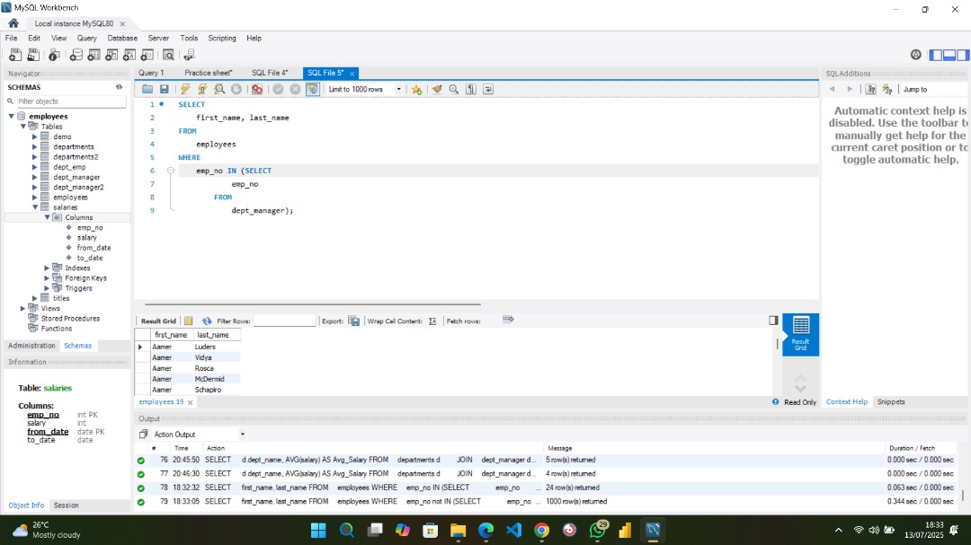 builtbyamiee's tweet image. Day 37 of 100 — Still in SQL Join

Today, I explored:
   - Subqueries
   - EXISTS checks
   -  Self-joins
  SQL Views for reusable queries

Each concept feels like unlocking a new capability. Onward, we move

#100DaysOfData #SQL #datafam #BuiltbyAmiee #LearningInPublic