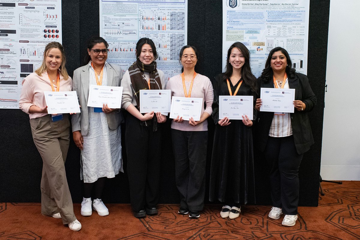 theCINP's tweet image. 🏅We are pleased to announce winners of the Outstanding Poster Presentation Award at CINP-AsCNP 2025 in Melbourne!
🔹 Sriyani Padmalatha Konara Mudiyanselage
🔹 Hsiang-Wei Kuo
🔹 Hsin-Ching Chien
🔹 Abubacker Rahina
🔹 Yu-Hsuan Lee
🔹 Samantha Graf
👏 Congratulations to all!