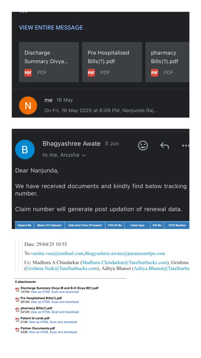 nanju120296's tweet image. #InsuranceDelay #MaternityClaim #HealthTPA #ParamountTPA #IRDAI #EmployeeWellbeing #TataStarbucks #CustomerCare #GroupInsurance #ClaimTransparency 

This is a group policy by Starbucks. Delay during maternity recovery is unacceptable.
Please take responsibility and act.