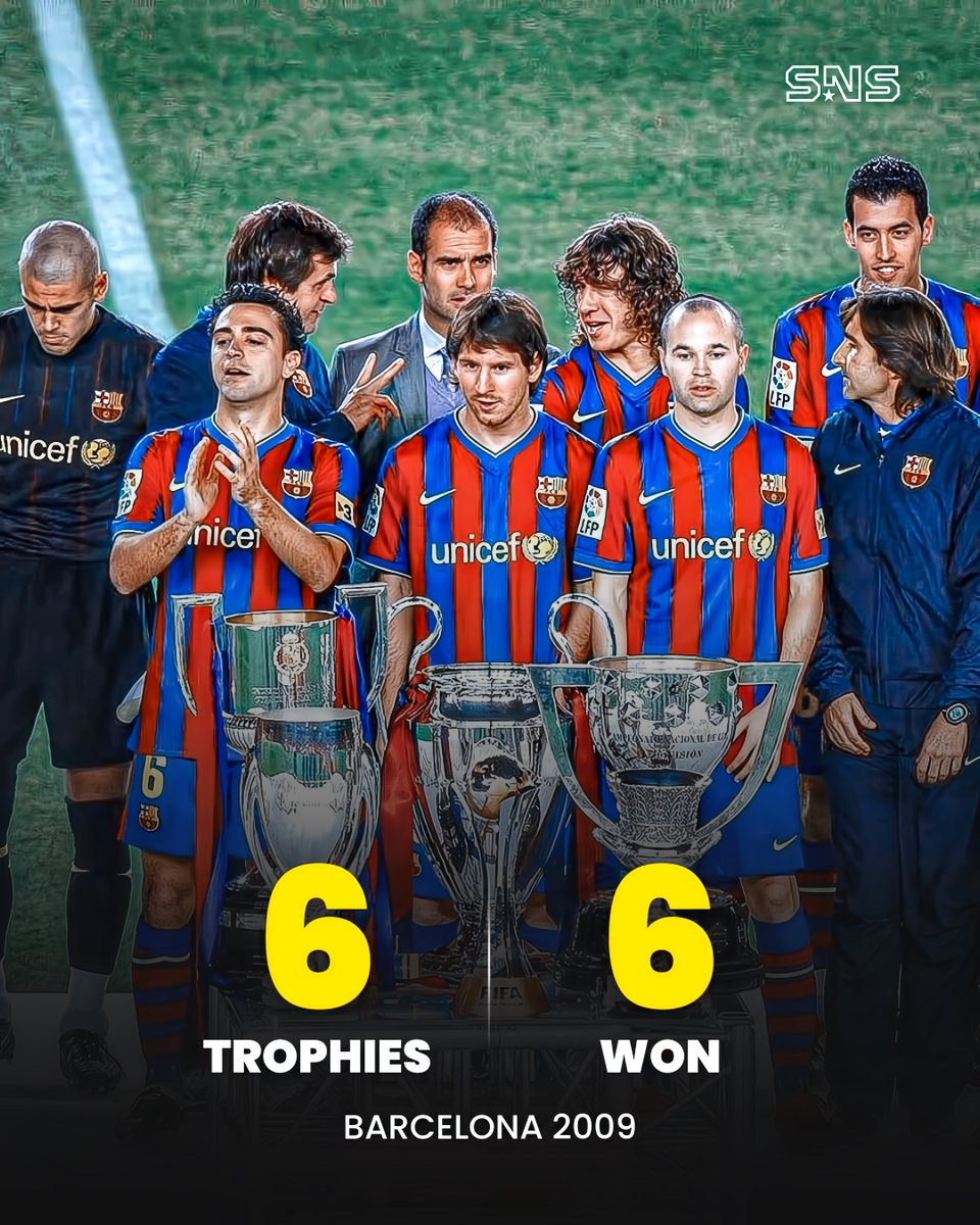📊 Barcelona in 2009 won all 6 available trophies.

The greatest team in history! 🔥