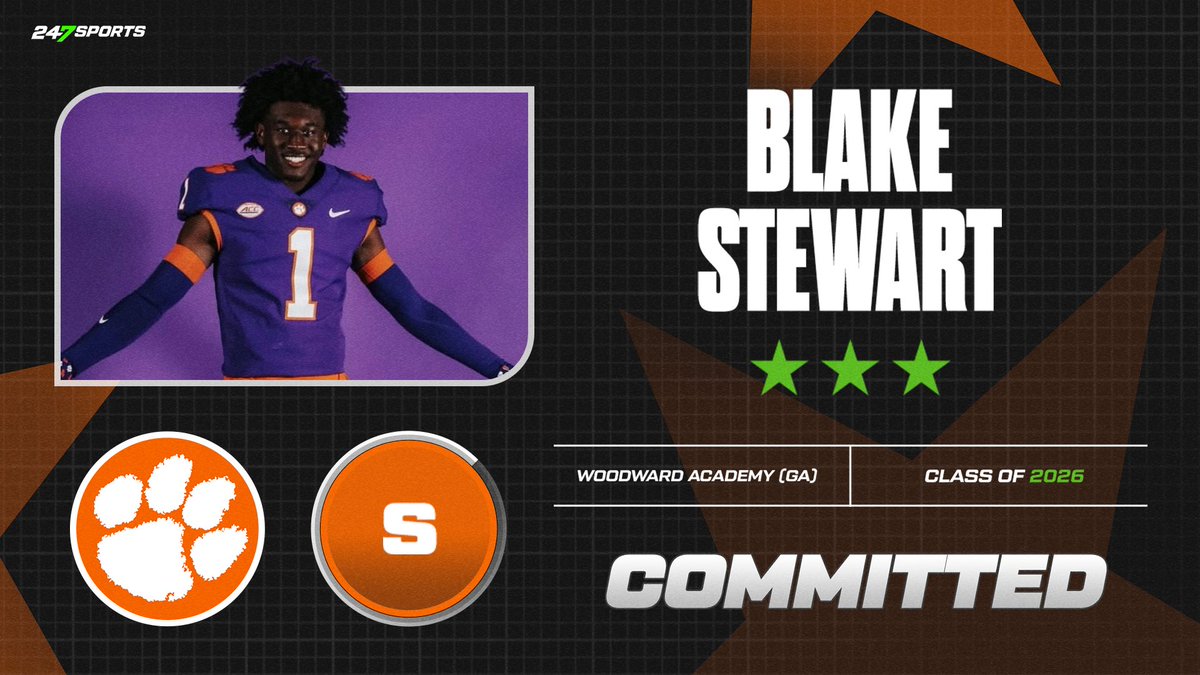 BREAKING: 3-star DB Blake Stewart commits to #Clemson over Miami, Michigan, Vanderbilt

He’s the third safety in the 2026 class for Mickey Conn and the Tigers’ 21st commitment overall.

🔗: 247sports.com/college/clemso…
