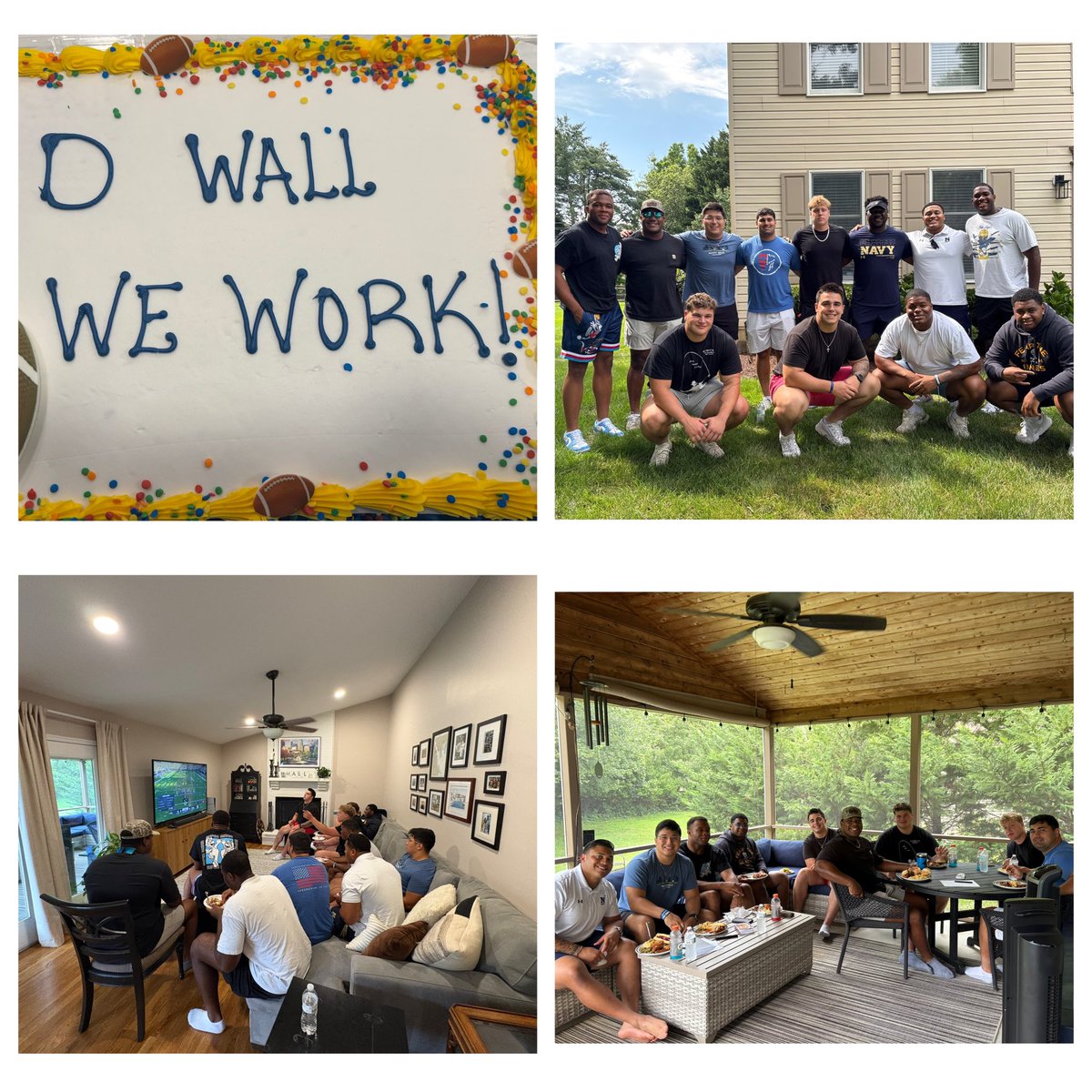 D_WallCoach's tweet image. Great afternoon with members of The Navy D-Wall. Food, Fellowship, and NCAA 2026. I’m looking forward to getting back on the gridiron with these guys!