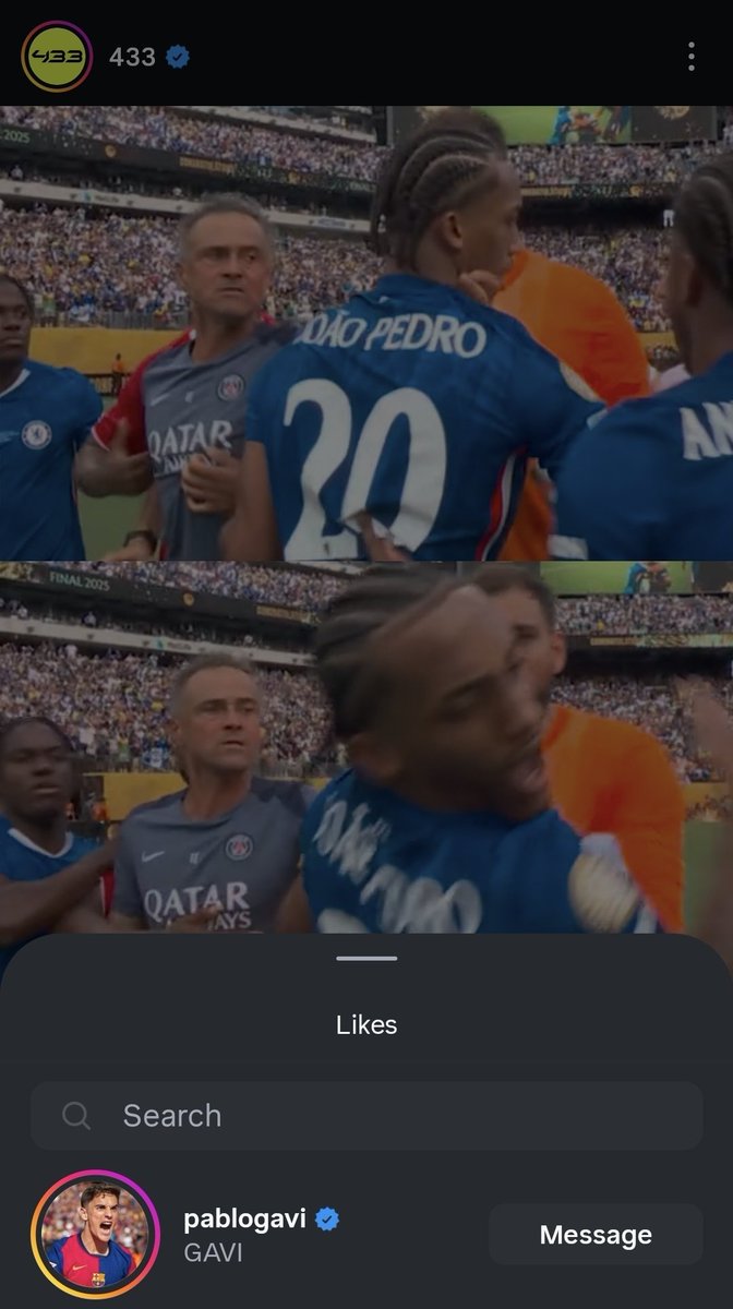 غافي حاط لايك على هوشة بيدرو وانريكي 😭😭