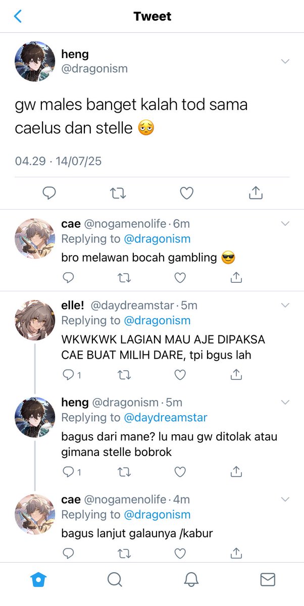 kewarasant's tweet photo. #dancine // danheng x hyacine 

•

one tweet au 
danheng kalah main tod sama si kembar berujung harus confess kakak pmr (dan tetangga) yang ditaksir dari dulu itu https://t.co/f1whVTu5DT