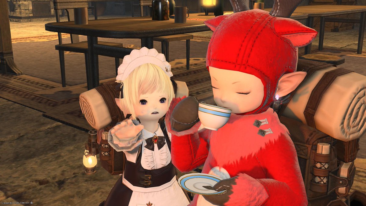 とにかく体冷えたから建物の中行こう٩🦌ว
せっかく涼みに来たのに…(  ･᷄-･᷅ )
中には美味しいモノあるかも🦌💭
さぁ行こう٩(σ▽σ)و←…🦌⁉️
ん~(ﾉ) ´꒳` (ヾ)♡
ちょいと！涼しく無くなるじゃろ‼️🦌ヾ( -`д´-,,)
(…私は寒いのよ!!)🦌_☕

月曜日おはよ🙁台風？(°o°；)彡
 #FF14  #エオ旅