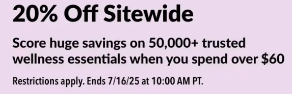 FishingIsMyLif4's tweet photo. 🔥 20% OFF SITEWIDE! 🔥
Score huge savings on 50,000+ wellness essentials—vitamins, supplements, skincare &amp; more!
💡 Deal Alert: Use code SAVE20 at checkout (min. $60 spend).
⏰ HURRY! Ends 7/16.

🛒 Shop now: https://t.co/ESYqrPoDnu

#iherb #Discounts #HealthyLiving #SaveMoney https://t.co/NlVoSQJihR