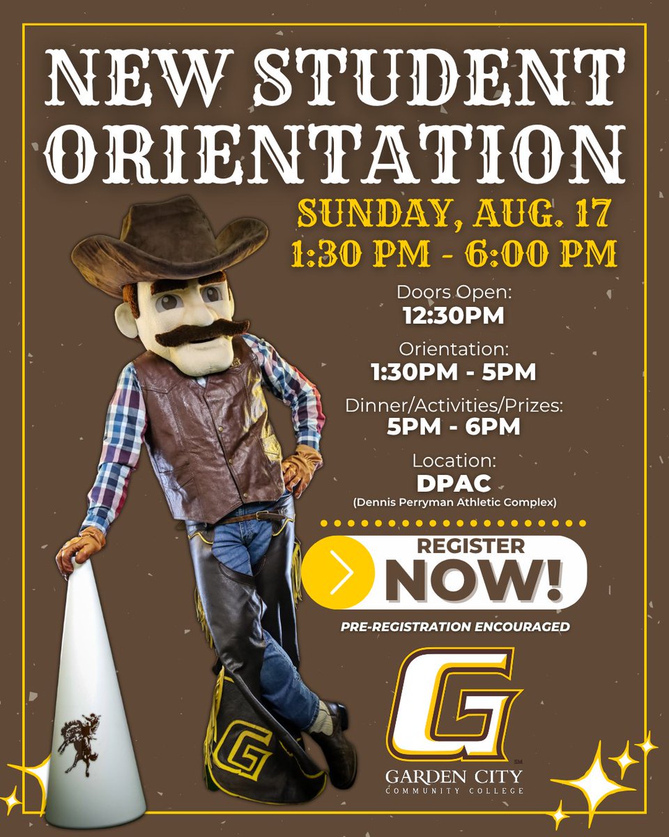 🎓 New Busters—Orientation is Sun, Aug 17!
✅ Info sessions
✅ Meet your GCCC community

🔗 Register now: ow.ly/9CGZ50Wnjgs
🟡 Pre-registration encouraged!