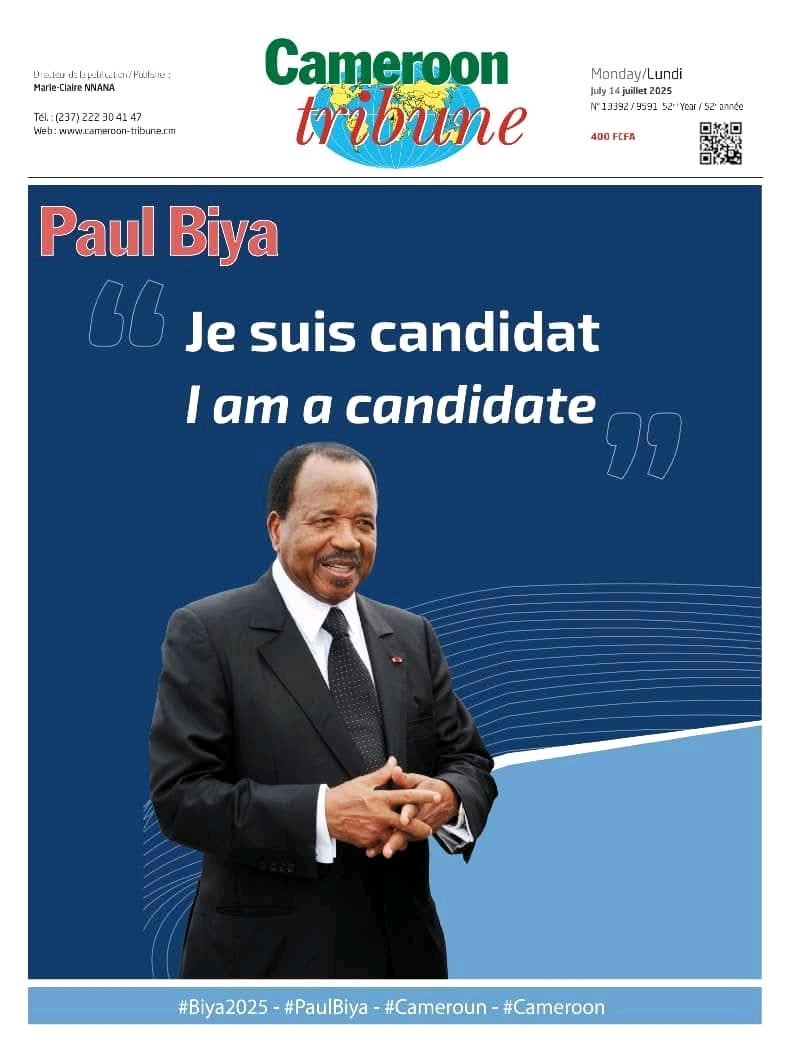 92-year-old #Cameroonian President Paul Biya has announced he will be seeking an 8th term during presidential elections scheduled for October 12 this year. #Cameroon
