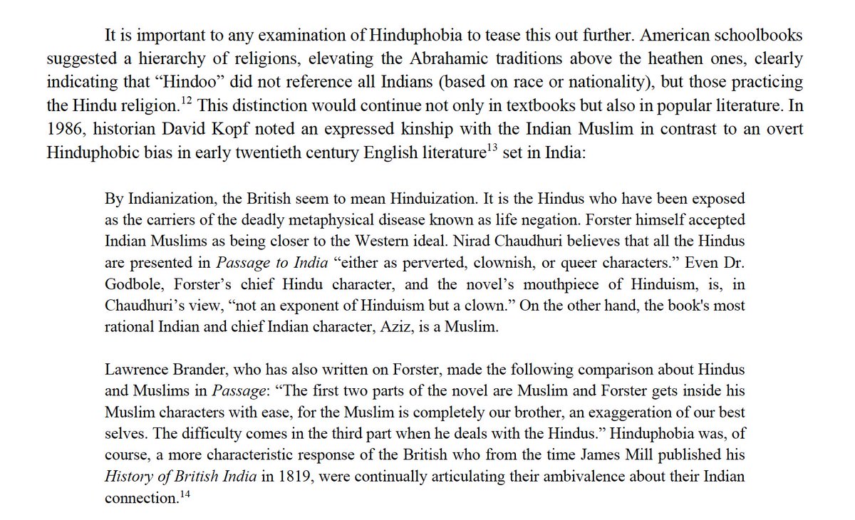"It is important to any examination of Hinduphobia to tease this out further. American schoolbooks suggested a hierarchy of religions, elevating the Abrahamic traditions above the heathen ones, clearly indicating that “Hindoo” did not reference all Indians (based on race or