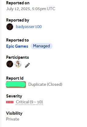 2 bugs  Duplicated in Epicgames  😃
Types of bugs : 
1-Public endpoint discloses internal AWS S3
2- Authentication Bypass on dashboard example.epicgmes.com
I feel like life is unfair to me.😔