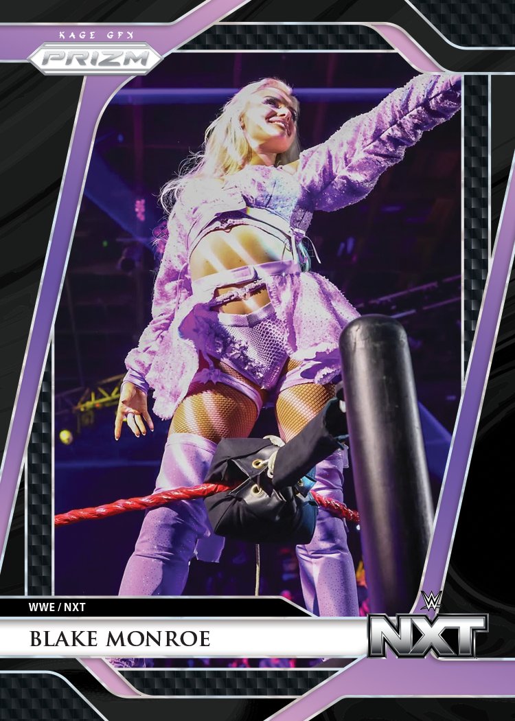 kagegfx's tweet photo. #TradingCardDesign ALERT ⚠️

Congratulations to @BlakeMonroeWWE for winning her debut match at #WWEGAB 💜 https://t.co/uLG6JFPPnt