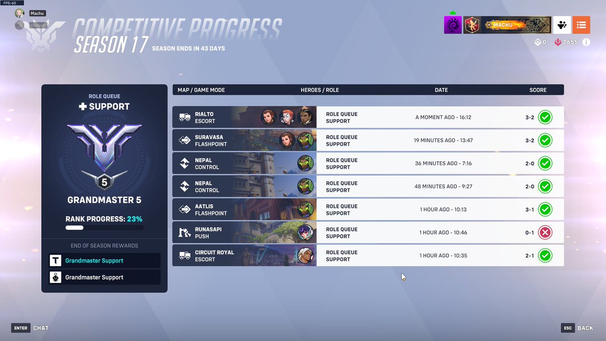 New patch treating me good, got gm on support finally again, gonna keep going and see how far i can push.
ty for duo <a href="/natnnif/">Natnnif</a>