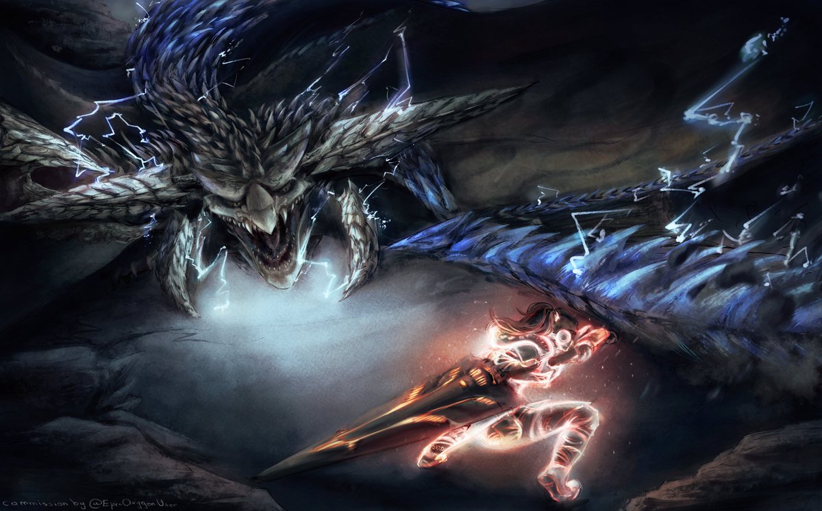 EpicOxygenUser's tweet image. sickass Monster Hunter commission I got.
#MonsterHunter