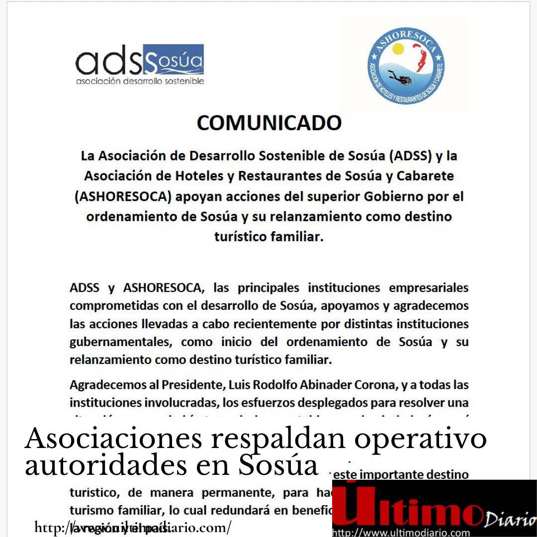 Asociaciones respaldan operativo de autoridades en Sosúa, en busca de enfrentar la prostitución y otros males en el destino turístico.

ultimodiario.com/verNoticias.as…