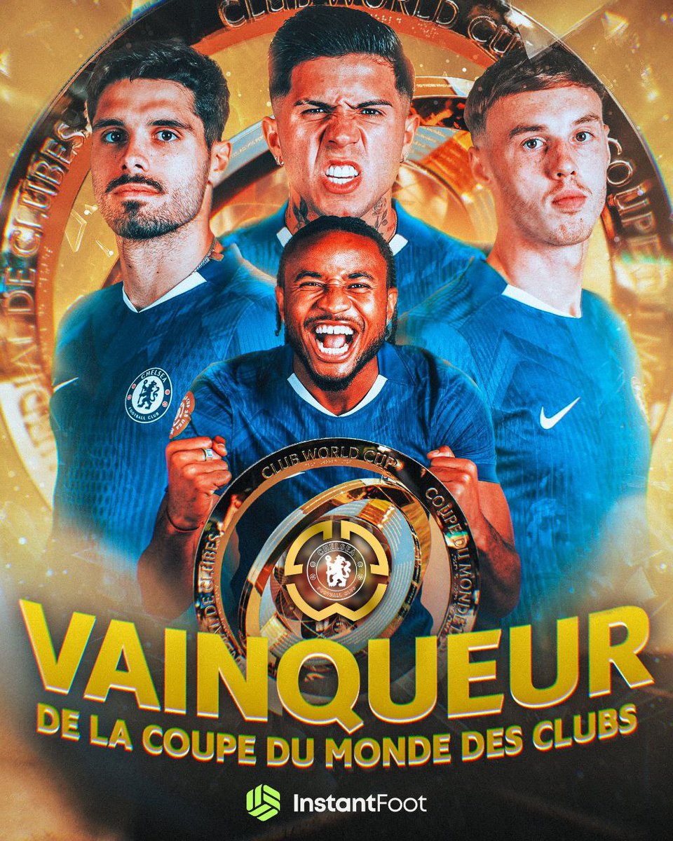 GreguyD's tweet image. Chelsea surclasse le Paris Saint-Germain sur le score de 3 buts à zéro ce dimanche 13 juillet 2025, avec des réalisations de Cole Palmer 22e,  30e et Joao Pedro 43e minute. Cole Palmer termine comme meilleur joueur de la finale. 
#mondialdesclubs
#wcc