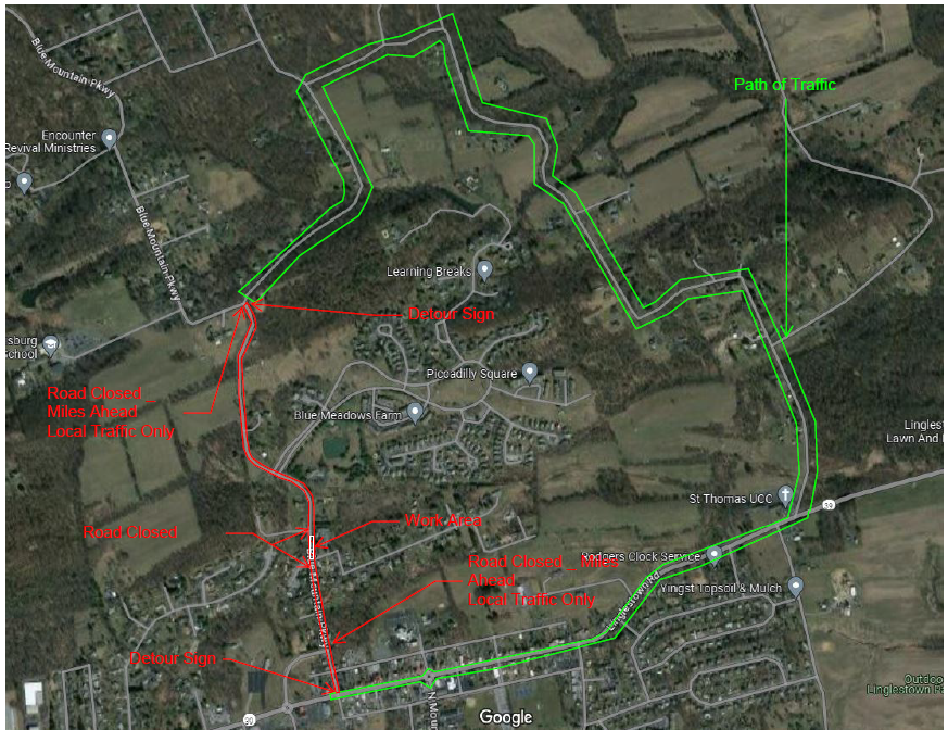 LowerPaxtonTwp's tweet image. 🚧 Blue Mountain Pkwy closed between Linglestown Rd &amp;amp; St. Thomas Blvd from July 15–19, 7AM–3:30PM, for trunkline project. Local traffic &amp;amp; services allowed. More info: bit.ly/LPaxRoadConstr… #LowerPaxtonTownship #roadwork