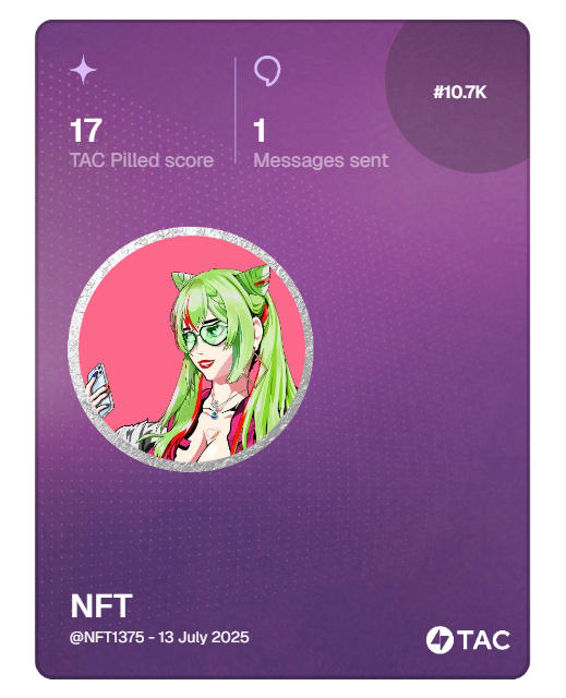 I'm TAC Pilled and eligible for the airdrop!

Stay tuned for updates on <a href="/TacBuild/">TAC (🫰,✨️)</a> and check your eligibility at checker.tac.build