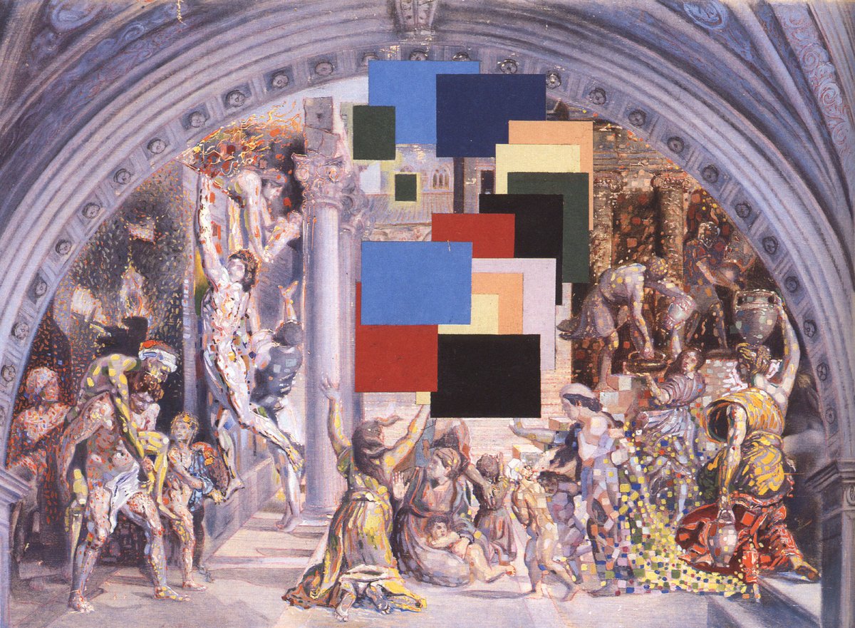 artist_dali's tweet photo. Athens Is Burning! The School of Athens and the Fire in the Borgo, 1980 #artbots #dali https://t.co/QV4mZEJGUi