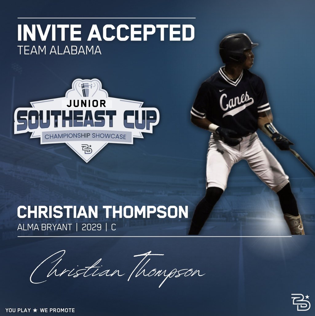2D Sports Alabama (@2dsportsal) on Twitter photo Invite accepted β
β29 Christian Thompson (<a href="/CThompson2029/">Christian Thompson</a>) is locked in to represent Team Alabama at this yearβs
JR Southeast Cup π₯
π
August 1st-3rd.
π Lafayette, LA.
2026-2028 Grads
2029-2030 Grads (Jr Southeast Cup)
REQUEST YOUR INVITE: cognitoforms.com/_2DSports/_202β¦ Invite accepted β
β29 Christian Thompson (<a href="/CThompson2029/">Christian Thompson</a>) is locked in to represent Team Alabama at this yearβs
JR Southeast Cup π₯
π
August 1st-3rd.
π Lafayette, LA.
2026-2028 Grads
2029-2030 Grads (Jr Southeast Cup)
REQUEST YOUR INVITE: cognitoforms.com/_2DSports/_202β¦