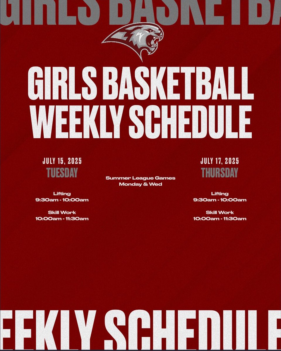 WCHS_GirlsBBall's tweet photo. Full week ahead! Another week for progress. Another week for competition. If you are new or interested in trying out for basketball this upcoming year, come join us at the middle school on Tuesday and Thursday! 🧱🐾 https://t.co/ZRkORpSLUB