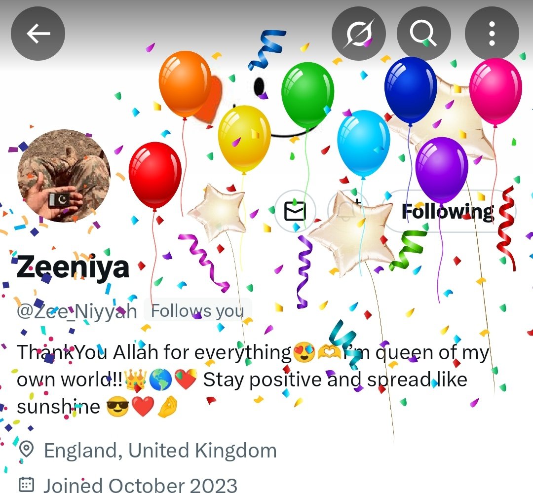 <a href="/Zee_Niyyah/">Zeeniya</a> —
Belated happy birthday to one of the greatest &amp; most respectful girls I’ve come across in my life 🎉💫
Happy Birthday, Zeeniya Sist! 🎂
You truly deserve all the happiness in the world. Wishing you endless joy, good health and success in everything you do.
(Ameen)
