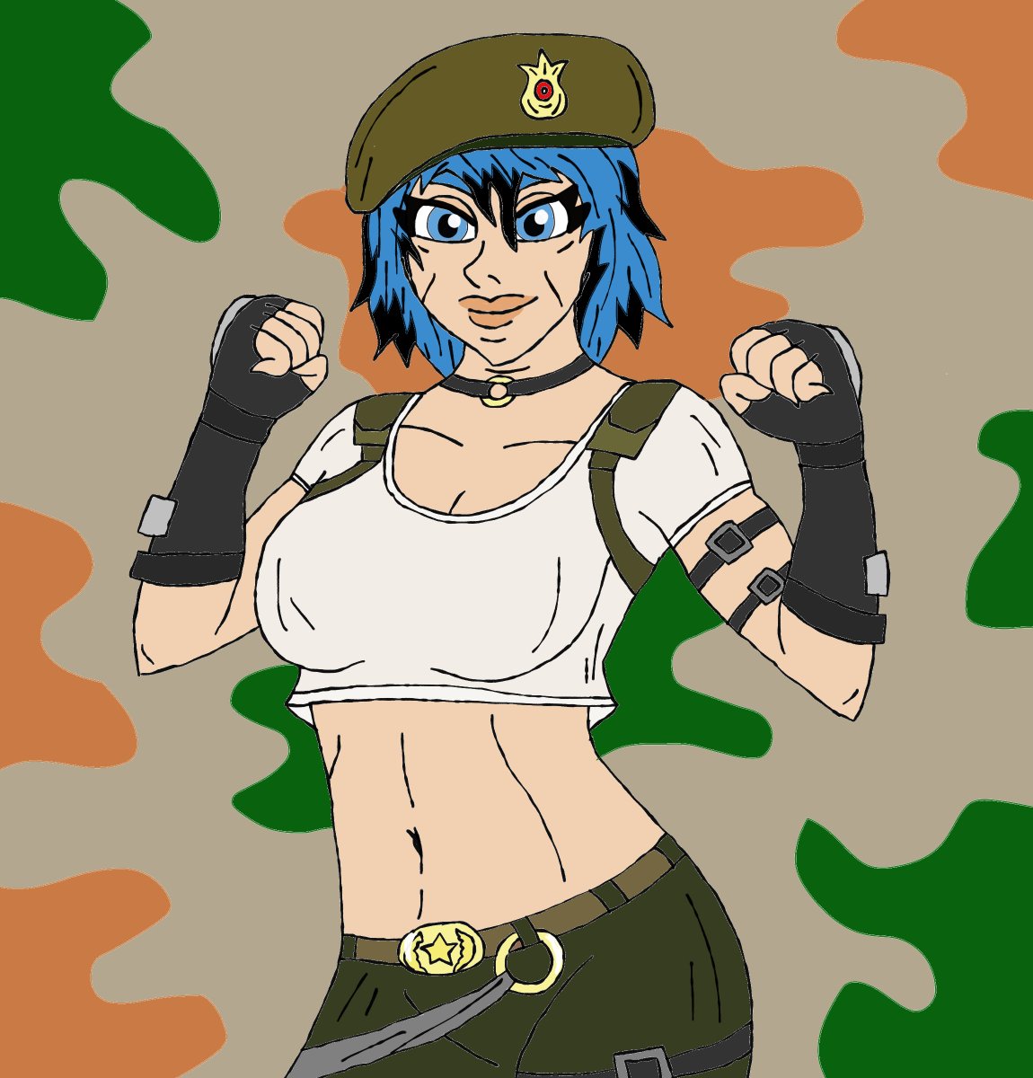 So i did a fanart of of PixelGal's OC Hanayo Noshiro the Aunt of <a href="/RaikaNoshiro/">PixelGal🩵 / V-Tuber🎮 / Artist✏️</a>💙 Dress up as Sonya Blade from MK. Which one? The one from MK vs DC🫡
#Fanart #Soldier #SonyaBlade #MK #MortalKombat #MKvsDC
