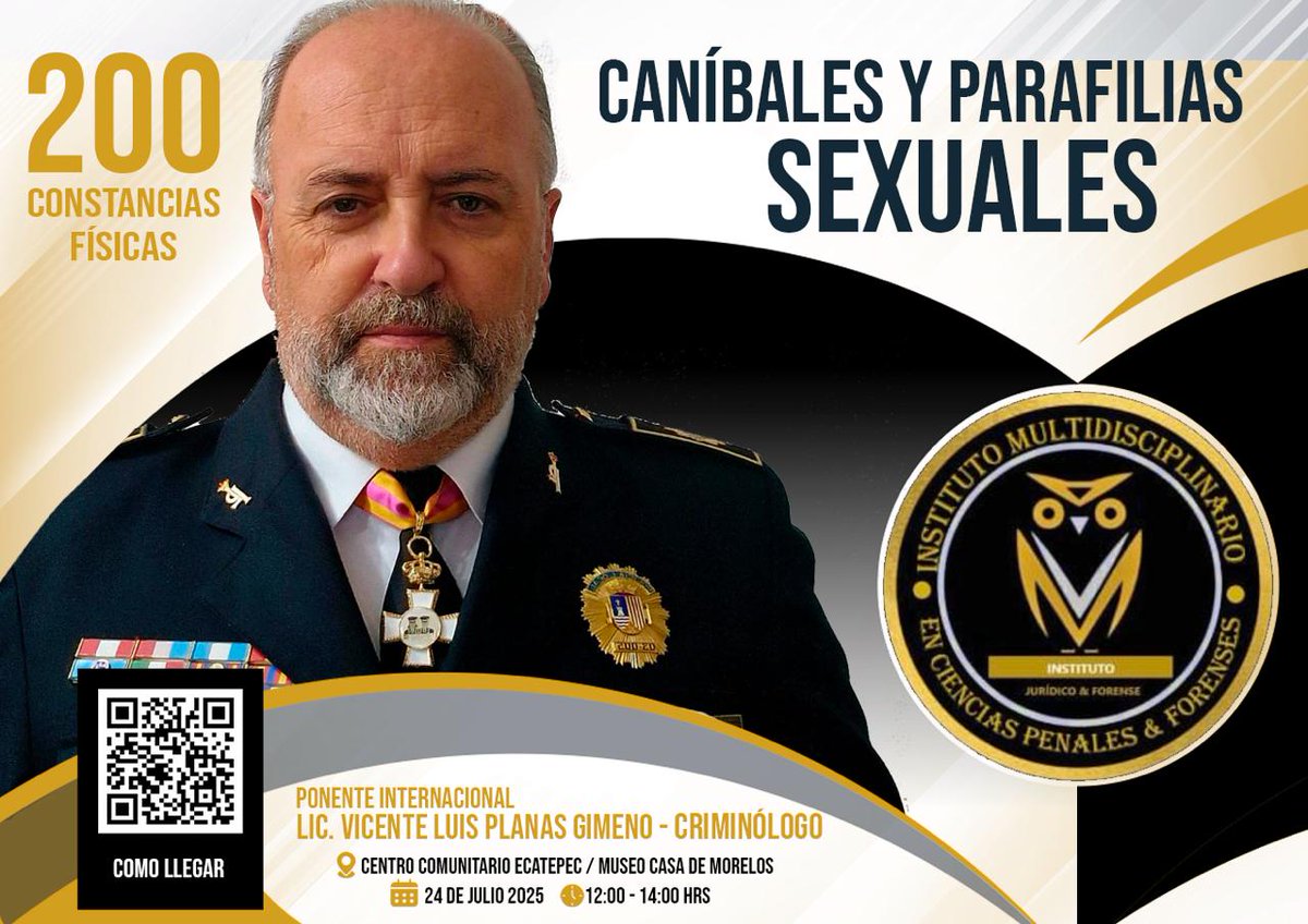 Estais invitados todos nuestros seguidores de México, nos veremos el día 24 de julio en la Casa Museo de Morelos, en el Centro Comunitario de Ecatepec. Hablaremos de Los Caníbales y las Parafílias Sexuales.
Estaremos después con todos nuestros seguidores así que os esperamos.