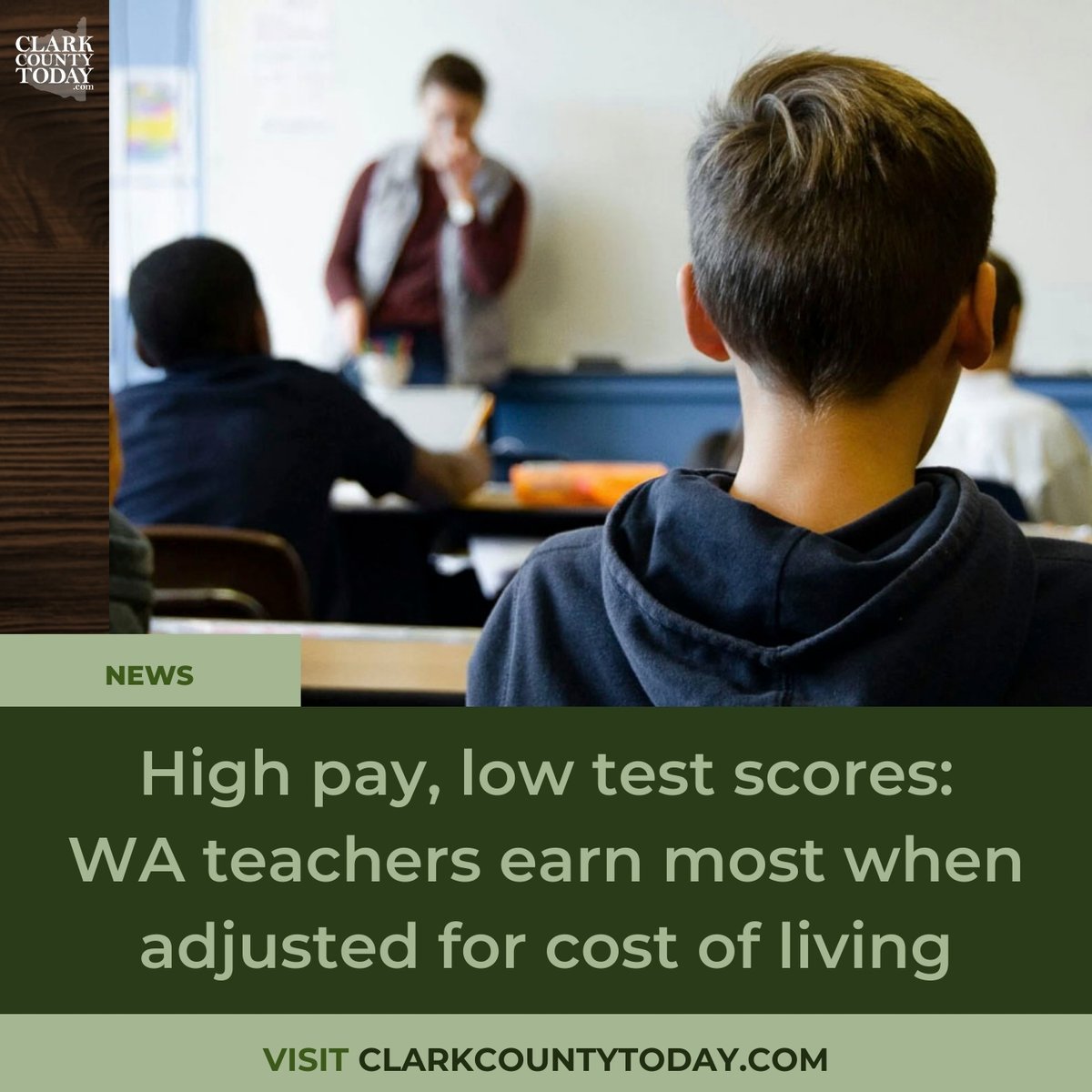 NewsFromCCT's tweet photo. Washington teachers earn the most in the U.S. (adjusted), but critics say student outcomes don't match the cost. https://t.co/sVZy9sW3aC #TeacherPay #WAed #StudentOutcomes https://t.co/RKCaK7yk6K