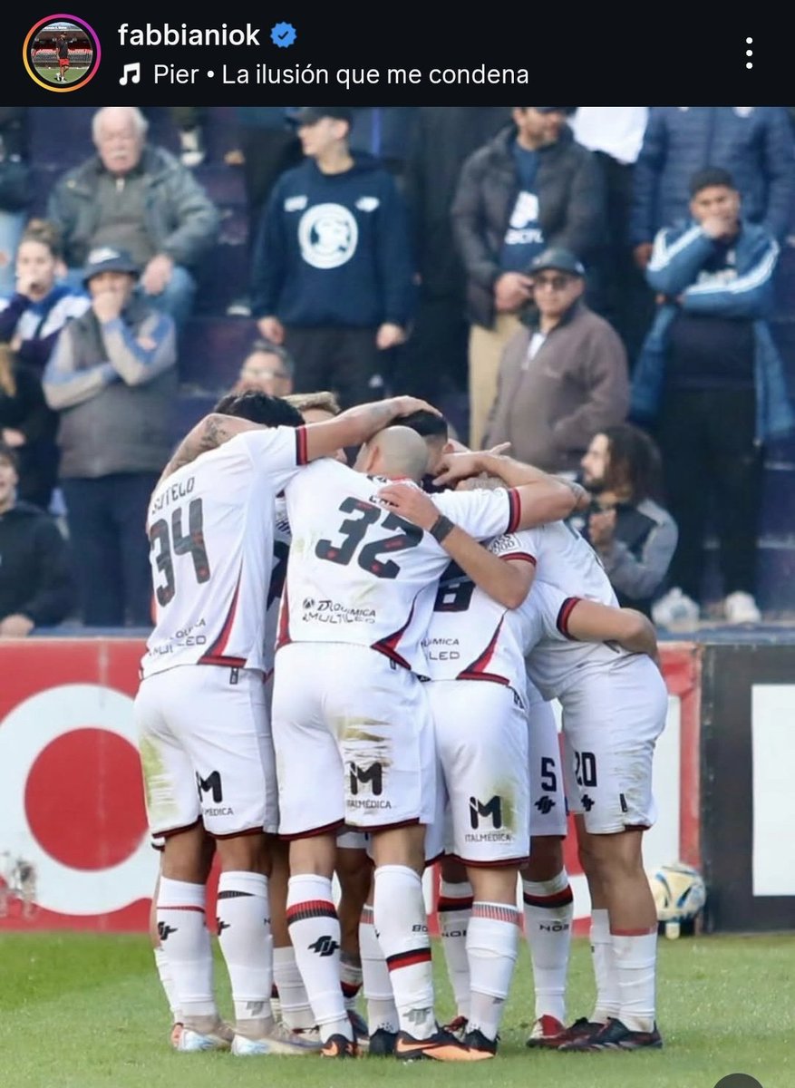 Fabbiani en su Instagram: "Lo más importante es el grupo 🧠"