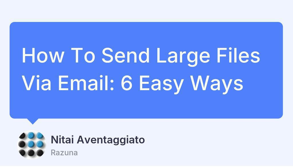thenitai's tweet image. Yes, even large files.

👉 lttr.ai/AgZL4

#WasteTimeStressing #EmailLargeFiles #SendLargeFiles
