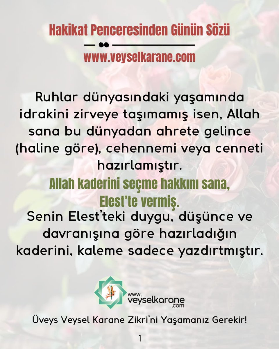 ozlemokuul's tweet photo. Düzeltsene yaşamını, idrakini arttırsana.Elest sonrası yeni bir yaşam ver dedin işte Allah sana kendini kurtarmak için bu geçici dünya hayatını verdi.
Üveys Veysel Karane Zikri'ni Yaşamanız Gerekir!
Yaşa ve Gör!
https://t.co/5eddhoipmx
#islam #dua #zikir #veyselkarane #gününsözü https://t.co/q3YRPgoCoa