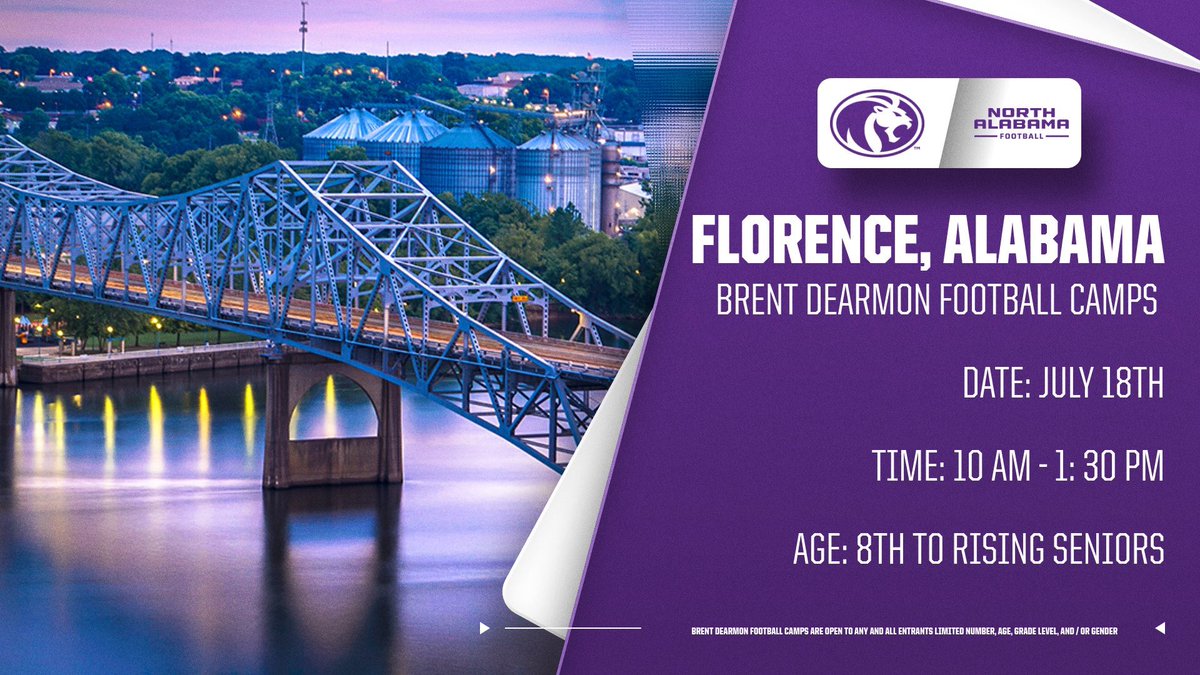 Brock Caraboa (@coachcaraboa) on Twitter photo Last Chance to compete in front of our staff!
Come out and compete!
We have 10 commits this summer to <a href="/UNAFootball/">North Alabama Football</a> and ALL have come to camp!
#RoarLions Last Chance to compete in front of our staff!
Come out and compete!
We have 10 commits this summer to <a href="/UNAFootball/">North Alabama Football</a> and ALL have come to camp!
#RoarLions