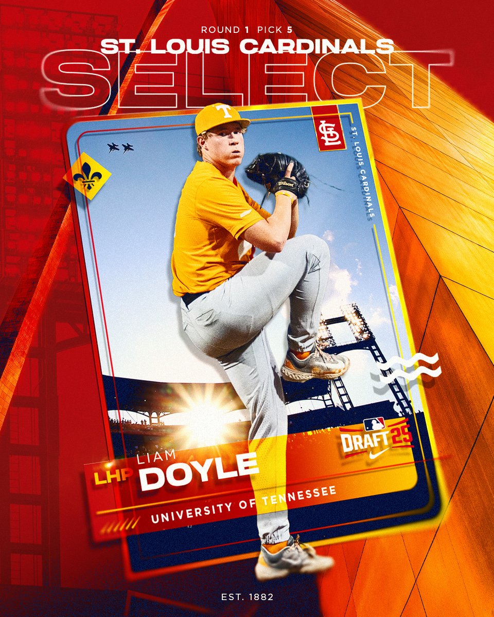 With the 5th overall pick in the 2025 MLB Draft, the St. Louis Cardinals select LHP Liam Doyle!
