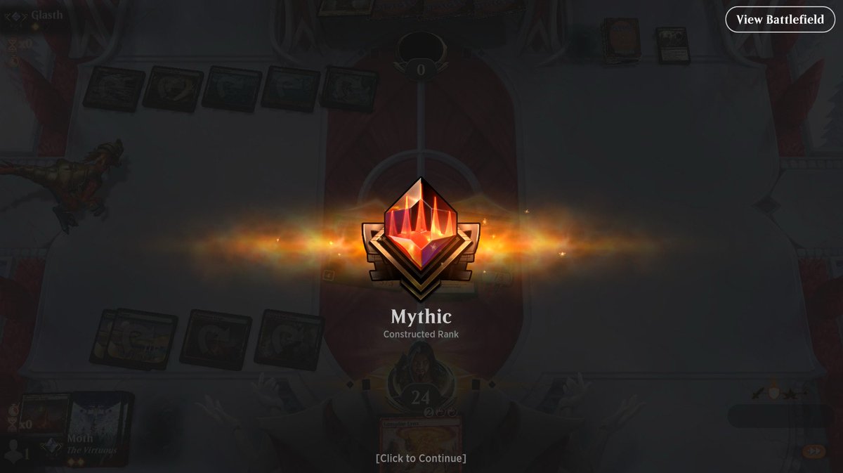 MothTCG's tweet image. I made mythic with Gruul Delirium. Deck was good, and double Strike is great.  

@fireshoes