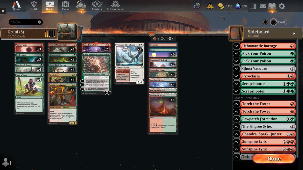 MothTCG's tweet image. I made mythic with Gruul Delirium. Deck was good, and double Strike is great.  

@fireshoes