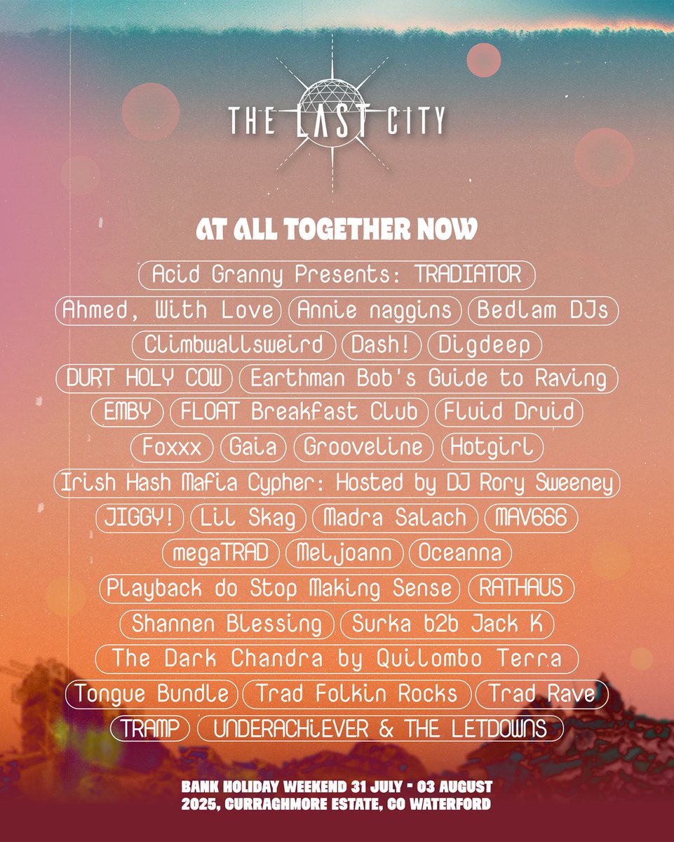 🎪 JIGGY @ All Together Now 🎶
Catch us LIVE on the Last City Stage Sunday, August 3rd - All Together Now Festival! 🌿🔥

📍 Last City Stage
🗓 Sunday, Aug 3rd
🕕 Set time: 8pm

💃 Come dance it out with us under the open sky