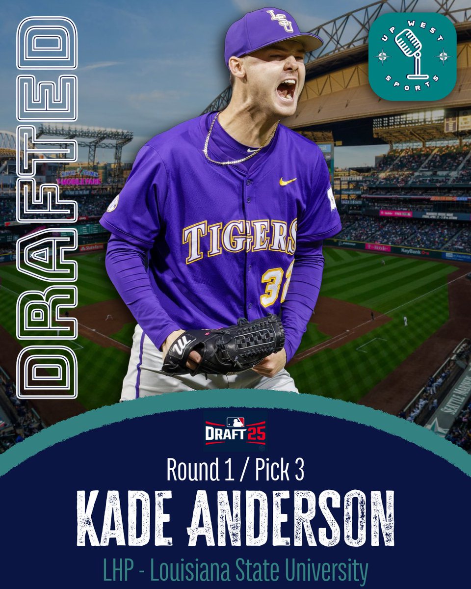 🚨With the 3rd Pick in the 2025 MLB Draft🚨

The Seattle Mariners select:

Kade Anderson - LHP - Louisiana State
Sported a 3.18 ERA over 119 IP with a 180/35 K/BB Ratio and surrendering just 91 Hits! Phenomenal Pick and a lot of people had him slated as the No. 1 Overall