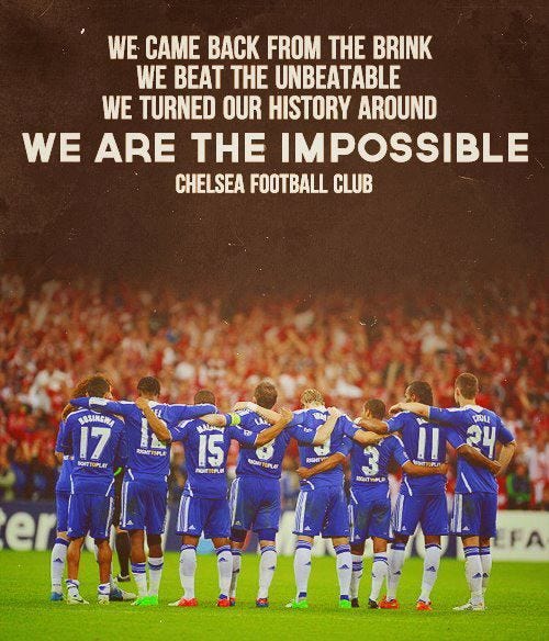 The UK govt, PL and others tried to destroy us, liquidate us and put us out of business. 

They thought we were done. 

They forgot one thing. 

We're Chelsea Football Club.