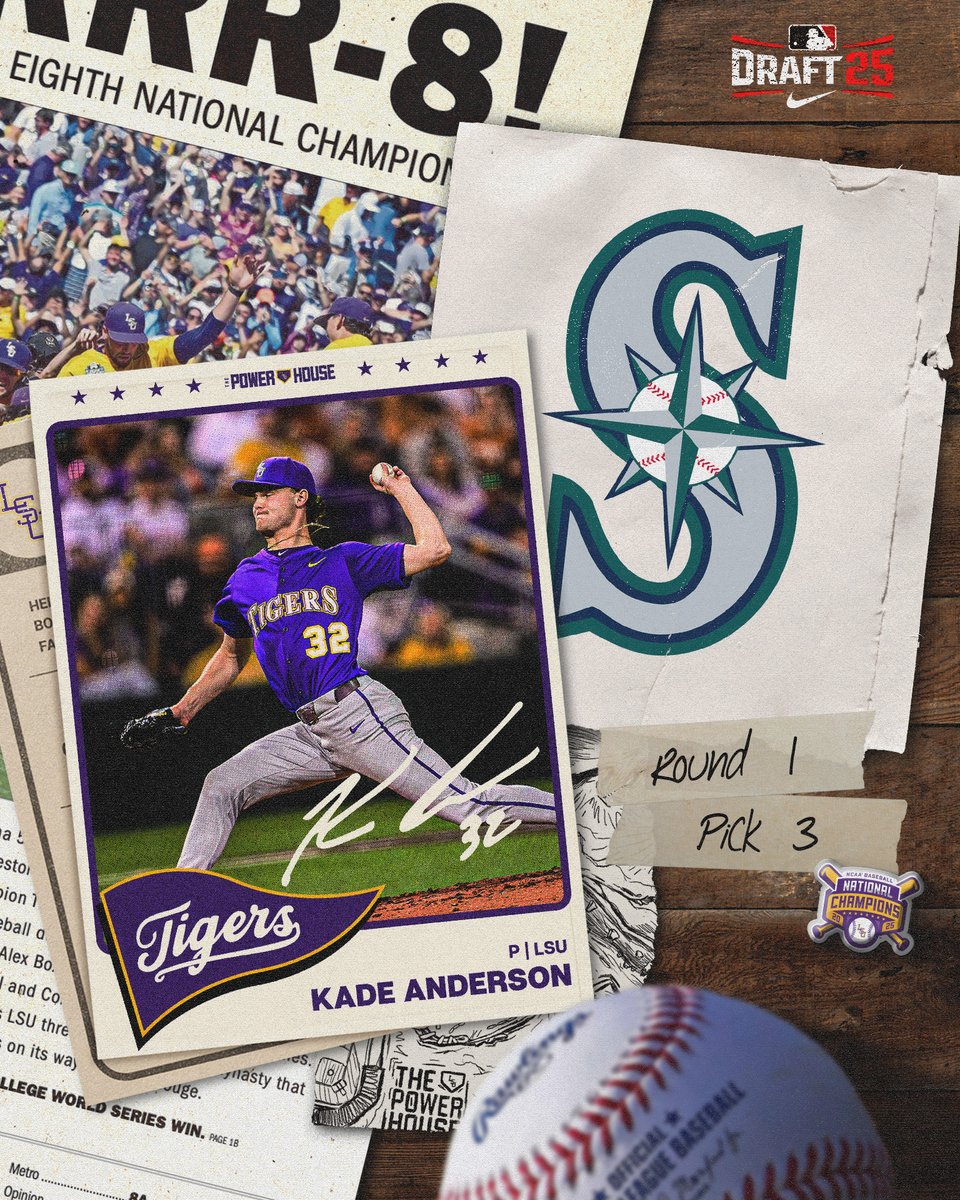 LSU Baseball (@lsubaseball) on Twitter photo With the 3rd pick in the 2025 MLB Draft, the Seattle Mariners select Kade Anderson!
<a href="/KadeAnderson32/">Kade Anderson</a> | <a href="/Mariners/">Seattle Mariners</a> With the 3rd pick in the 2025 MLB Draft, the Seattle Mariners select Kade Anderson!
<a href="/KadeAnderson32/">Kade Anderson</a> | <a href="/Mariners/">Seattle Mariners</a>
