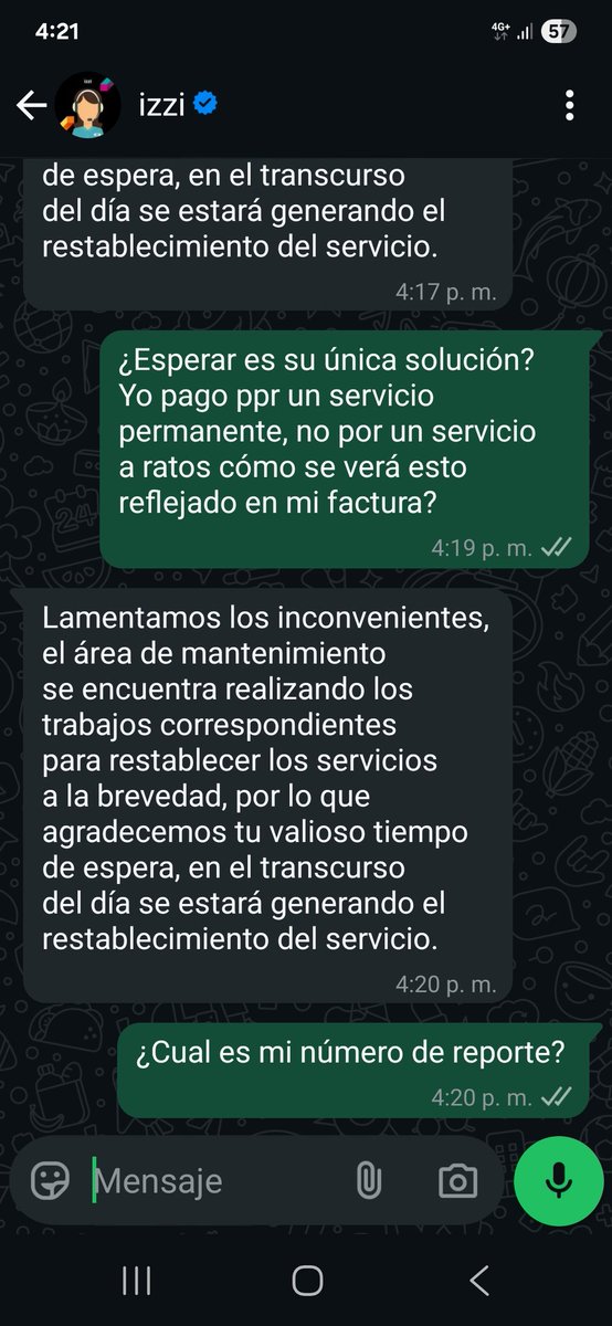 tatisitat's tweet photo. Y ya no me contestaron jaja pésimo servicio #izzi @izzi_mx @ayudaizzi llevamos todo el día sin servicio pero eso si, la factura se cobra completa y cada vez más cara #izzifail #izzifalla #DemandaColectiva #DemandaColectivaVSizzi #Profeco ¿puedes hacer algo al respecto @Profeco? https://t.co/pLATgyA6nW