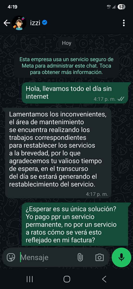 tatisitat's tweet photo. Y ya no me contestaron jaja pésimo servicio #izzi @izzi_mx @ayudaizzi llevamos todo el día sin servicio pero eso si, la factura se cobra completa y cada vez más cara #izzifail #izzifalla #DemandaColectiva #DemandaColectivaVSizzi #Profeco ¿puedes hacer algo al respecto @Profeco? https://t.co/pLATgyA6nW