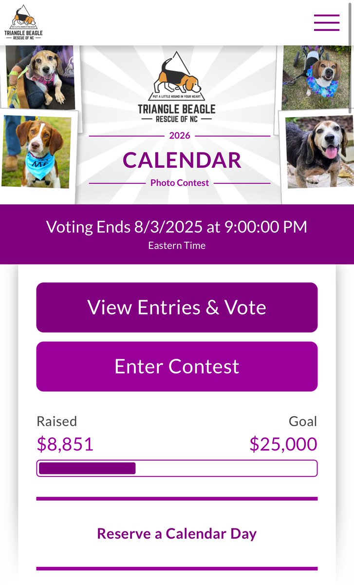 TriBeagles's tweet image. Enter our 2026 TBR calendar contest! gogophotocontest.com/trianglebeagle…