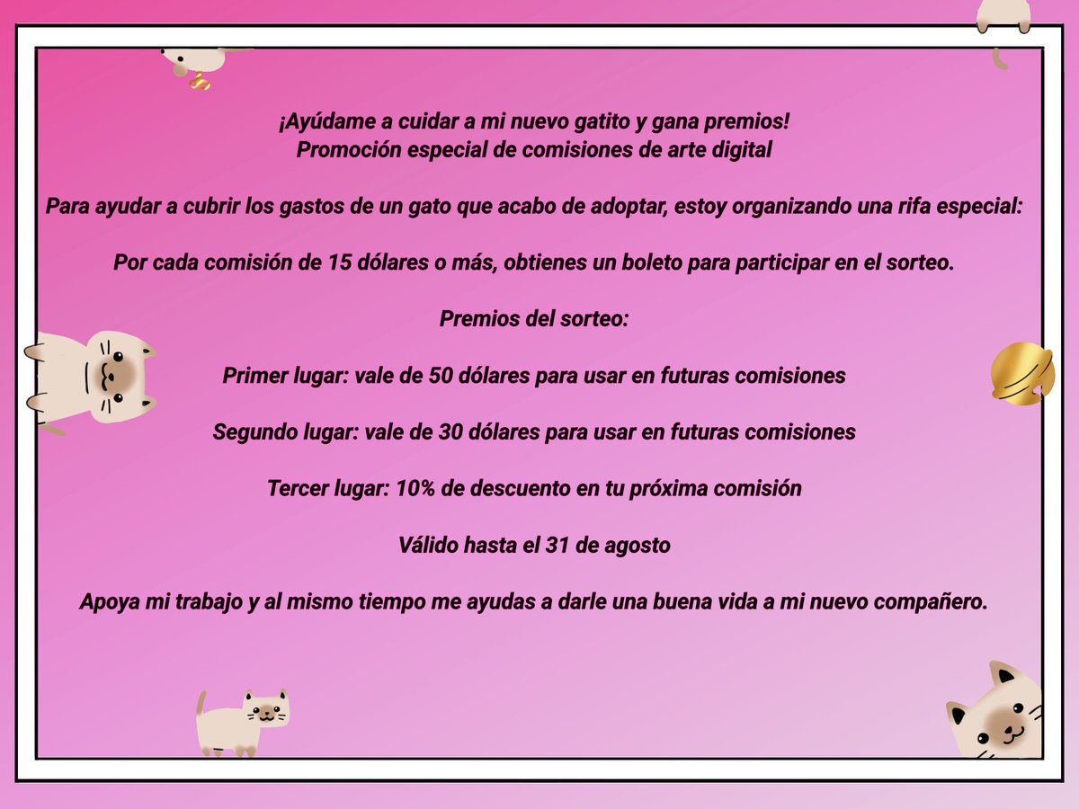 NotSeifForWork's tweet image. Great giveaway to give a new life to an adopted kitten 
Gran sorteo para darle una nueva vida a un gatito adoptado