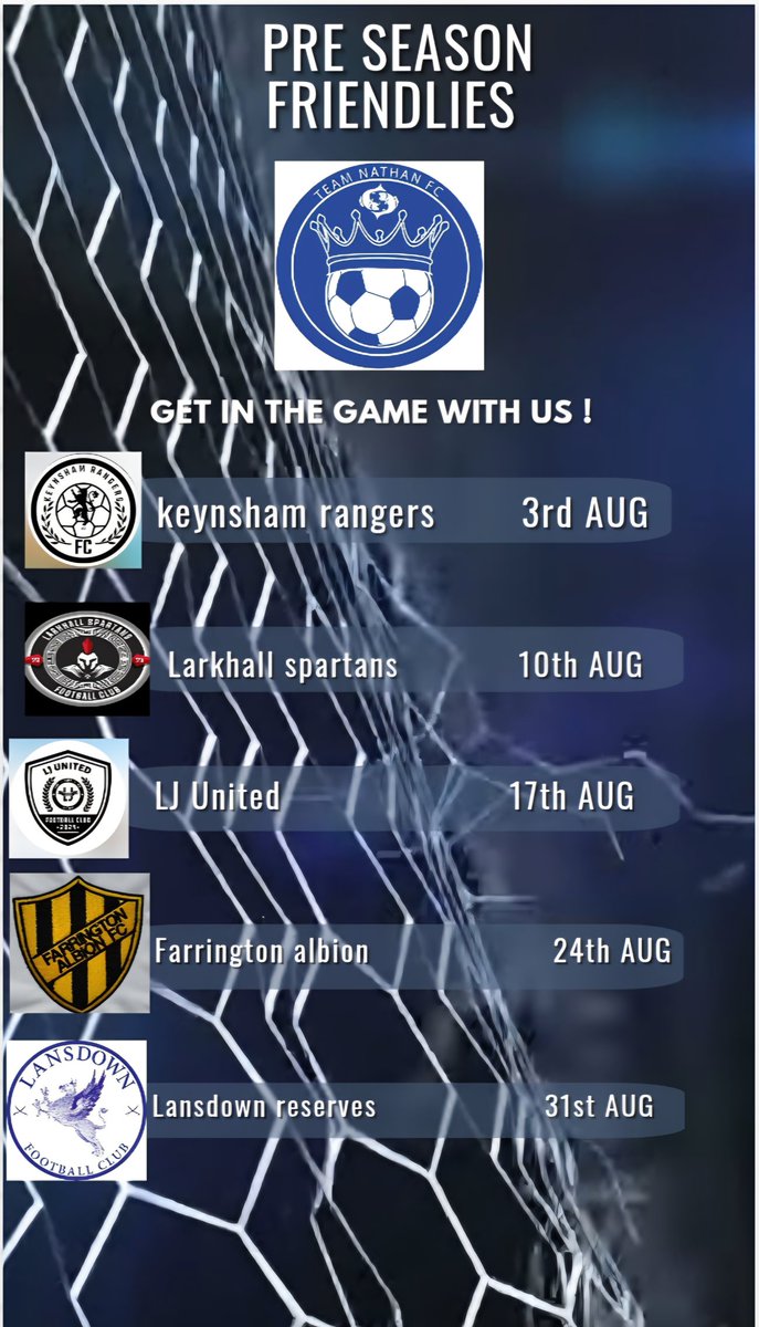 Upcoming preseason friendlies 💙💛 roll on season 25/26