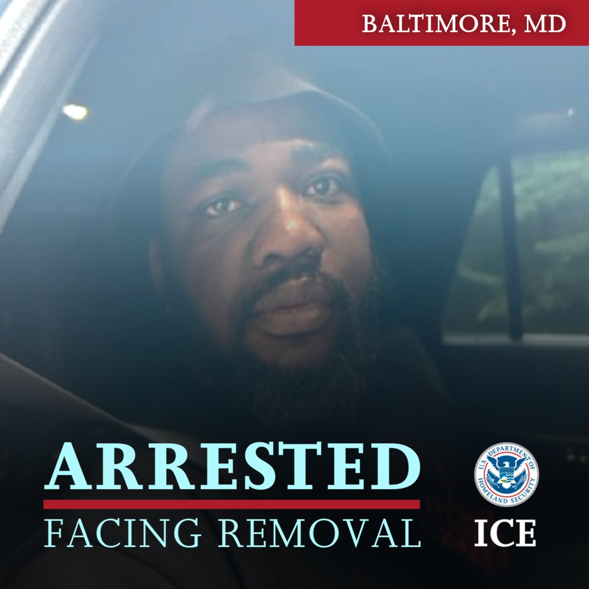 EROBaltimore's tweet image. ICE @EROBaltimore arrested 39-year-old Nigerian national Adetunji Frederick Olofinlade July 12. Olofinlade has been convicted of driving under the influence. He has been issued a notice to appear and will remain in ICE custody.